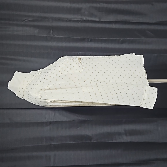 Gold polka-dot sheer button up blouse - Picture 3 of 7